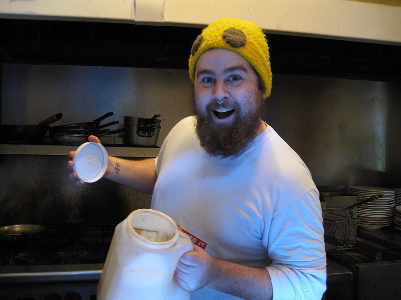 Chef photographed in a restaurant kitchen